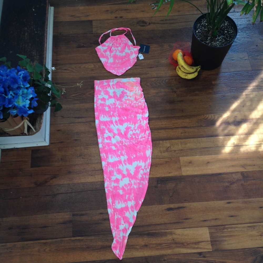 ‼️SALE‼️NEON PINK Tie-Dye Co-ord Set
